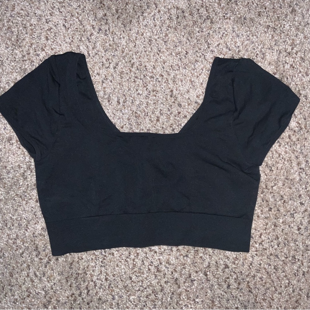 NVGTN Black Square-Neck Crop Top